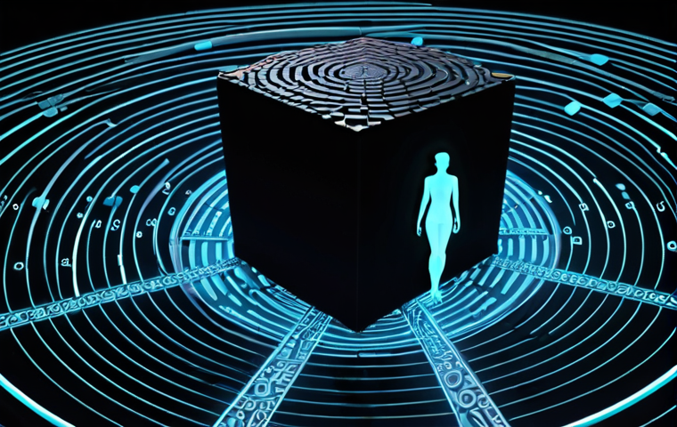 **Prompt 1: AI Ethical Challenges - The Black Box & Bias**
"A dramatic, conceptual image illustrating the ethical challenges of AI. A glowing, mysterious 'black box' AI core at the center, surrounded by swirling, fragmented digital data streams, some appearing distorted or biased. Subtle visual cues of privacy invasion (like shadowed, pixelated figures) and algorithmic bias (unbalanced scales or skewed patterns) are integrated into the data flow. The overall tone is contemplative and slightly cautionary, emphasizing the hidden complexities and potential pitfalls of advanced AI. Digital art, dark and neon contrasting colors, intricate details, reflective surfaces, volumetric lighting, deep rich hues."