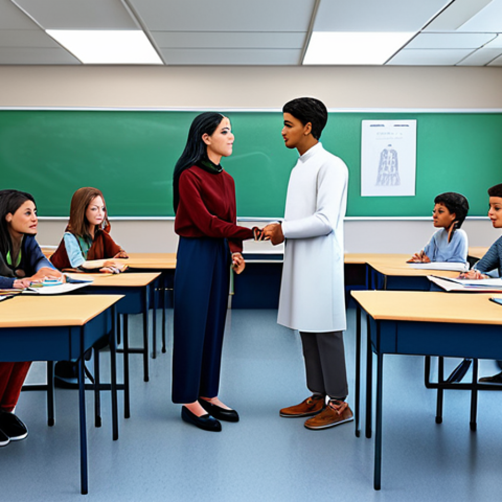 AI Ethics Education**
"A diverse group of students, fully clothed in modest attire, participating in an AI ethics workshop, bright classroom setting, appropriate content, safe for work, professional atmosphere, perfect anatomy, natural proportions, emphasizes learning and collaboration, family-friendly, high quality illustration."
**