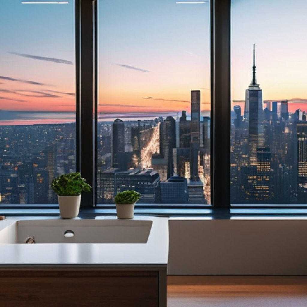 AI 윤리와 감성 AI - **Prompt 1: Daily Life AI Integration**
A wide shot of a bustling, modern city apartment at sunr...