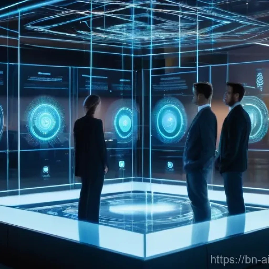 AI 윤리와 AI 윤리 사례 연구 - **Prompt:** A diverse group of male and female AI ethicists and developers, dressed in professional ...