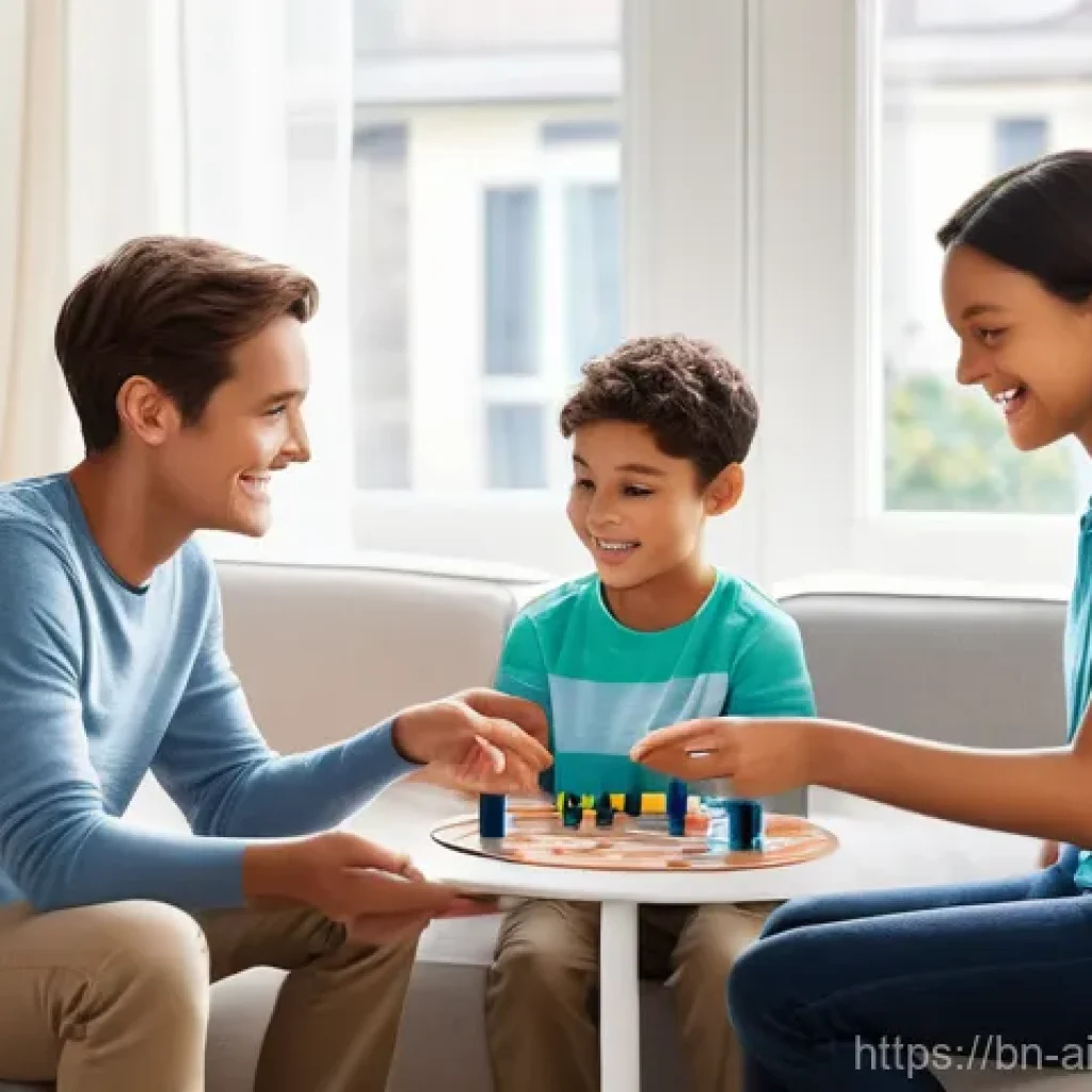 AI 윤리와 AI 윤리적 AI 윤리 평가 지침 - **Prompt:** A diverse family, including a mother, father, and two children (a boy aged 8 and a girl ...