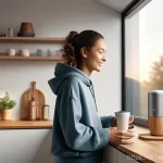 Home 11 AI 윤리와 감시 사회 - **AI in the Modern Morning Routine**
"A cozy, sun-drenched minimalist smart home kitchen and liv...
