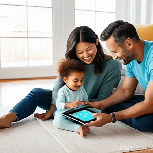 Home 22 AI 윤리와 기술 발전 - **Prompt:** A cozy, modern living room filled with natural light. A diverse family, including a casu...